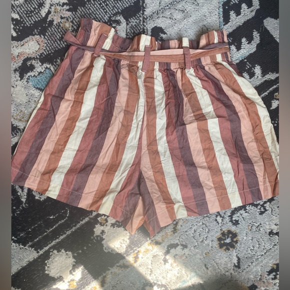 MADEWELL Striped Shorts with a Button and Tie Waist - Picture 3 of 4